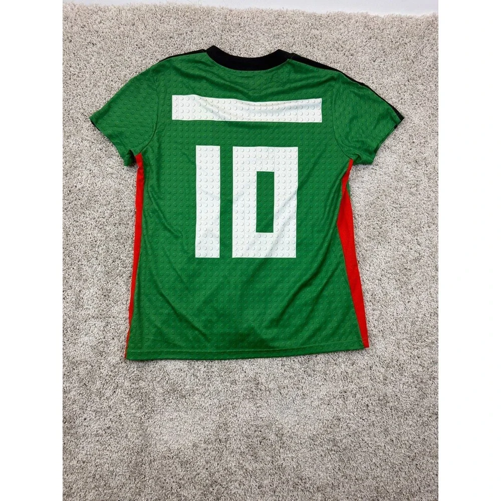 adidas x LEGO Men's L Green AEROREADY T-Shirt Brick Print Soccer Jersey NWT